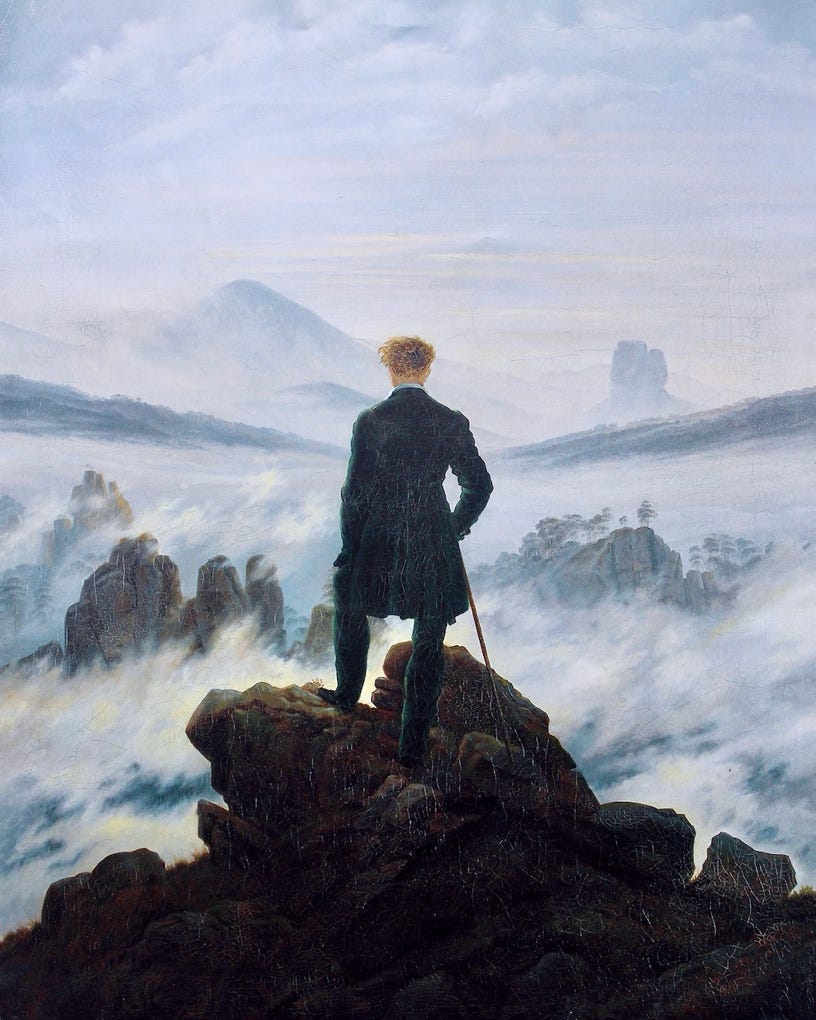 Wanderer über dem Nebelmeer - 1817 - Caspar David Friedrich - Hamburger Kunsthalle